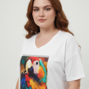 Μπλούζα Plus size με τύπωμα