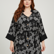 Ζακέτα Plus size με τούνελ δέσιμο στην μέση