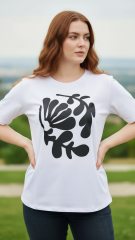 Μπλούζα Plus Size με Abstract Leaf Print – Σε Δύο Χρώματα