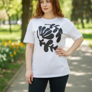 Μπλούζα Plus Size με Abstract Leaf Print – Σε Δύο Χρώματα