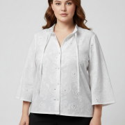 Πουκάμισο Plus Size Μαύρο με Φιόγκο & Διακριτικό Floral Print – Κομψό & Elegant