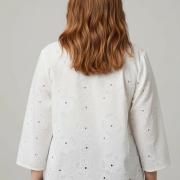 Πουκάμισο Plus Size Μαύρο με Φιόγκο & Διακριτικό Floral Print – Κομψό & Elegant