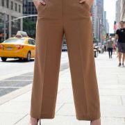 Γυναικείο Παντελόνι Plus Size Καφέ Ψηλόμεσο – Wide Leg & Κομψή Γραμμή