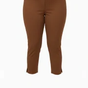 Λευκό Ελαστικό Παντελόνι Plus Size με Λάστιχο & Ανοίγματα – Pull‑On Fit