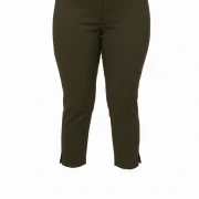 Λευκό Ελαστικό Παντελόνι Plus Size με Λάστιχο & Ανοίγματα – Pull‑On Fit