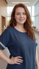 Μπλε Μπλούζα Plus Size με Λευκό Ρέλι – Άνετη & Minimal Chic
