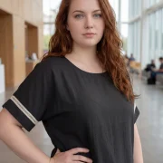 Μαύρη Μπλούζα Plus Size με Διακοσμητικό Ρέλι – Κομψή & All‑Day Chic