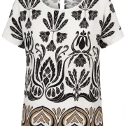 Μαύρη Μπλούζα με Boho Print – Plus Size Καλοκαιρινή Κομψότητα