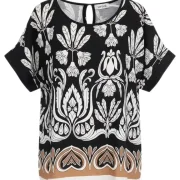 Μαύρη Μπλούζα με Boho Print – Plus Size Καλοκαιρινή Κομψότητα