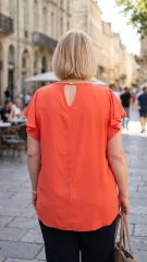 Κόκκινο Μπλουζάκι με Βολάν & Διακοσμητική Χάντρα – Plus Size Καλοκαιρινή Κομψότητα