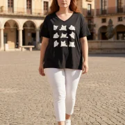 Graphic Cotton Tee Plus Size σε Δύο Χρώματα – Casual & Street Style