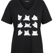 Graphic Cotton Tee Plus Size σε Δύο Χρώματα – Casual & Street Style