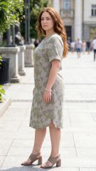 Ανοιχτό Πράσινο Φόρεμα με Floral Print – Plus Size Καλοκαιρινή Κομψότητα